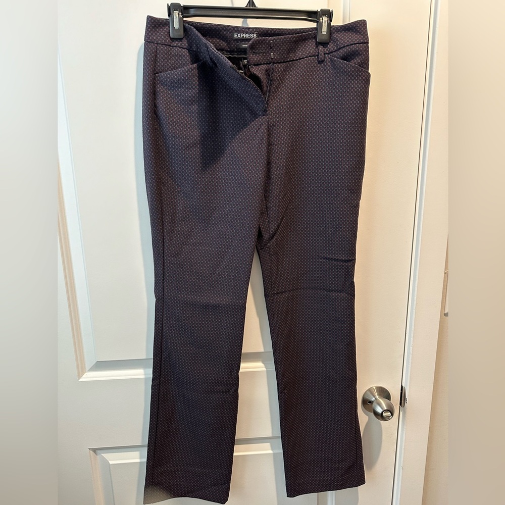 Express “Editor” Dark Blue Patterned Trousers
